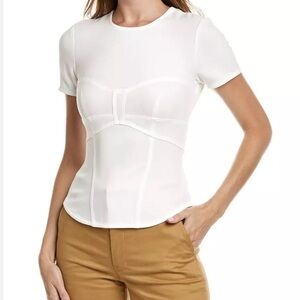 ALC Beau Stretch Crepe Top in White Size 00 Originally $325
